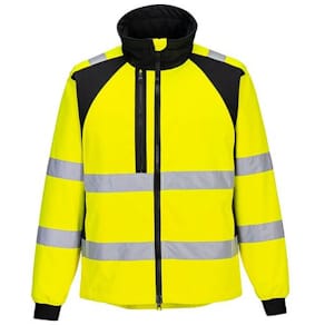 Varselsoftshell PW CD875 Kl 2/3 gul S
