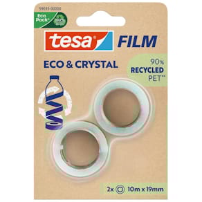 Klebefilm tesa eco & crystal, 19 mm x 10 m, 2 Stück, transparent