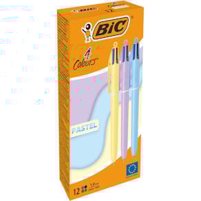 Balpen Bic 4 Colours Pastel, medium, klassieke, assorti