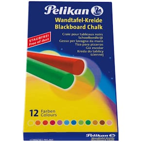 Tafelkreide Pelikan 745/12, farbig sortiert, Schachtel mit 12 St.