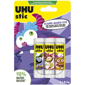 Klebestift UHU stic Monster Edition, 3 x 8,2 g