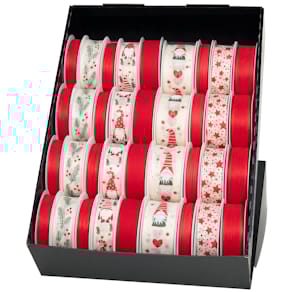 Zierbandpräsenter GOLDINA, 36-tlg., rot/creme