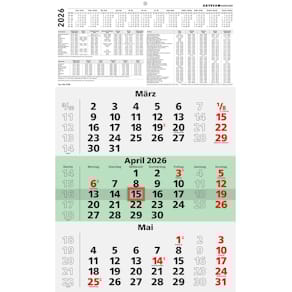 3-Monats-Planer ZETTLER UWS 3M 1S, deutsch, mit Datumschieber