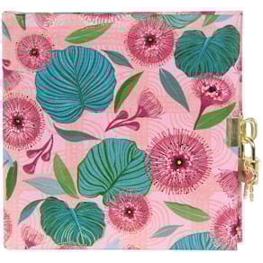 Tagebuch TURNOWSKY Tropical Leaves, pink, 96 Seiten, Schloss