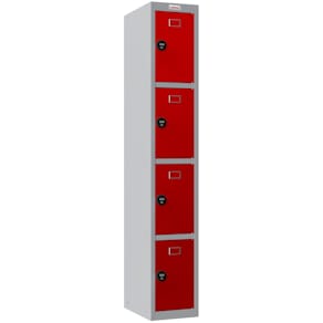 Garderobenschrank PHÖNIX SAFE PL1430GRC, 4 Fächer, grau/rot