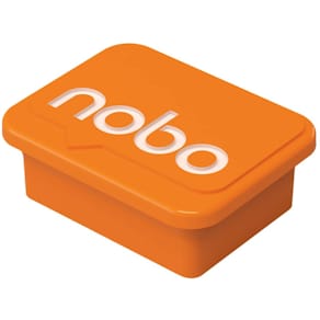 Magnet Nobo, 4 Stück, eckig, 18 x 22 mm, orange