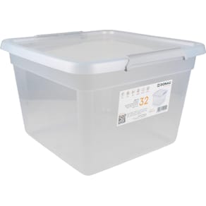 Opbergdoos DONAU Home, 32 liter, transparant