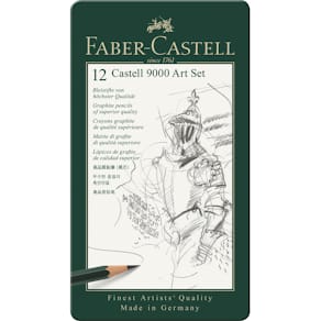 Bleistift Faber-Castell CASTELL 9000, 8B-2H, 12 Stück, Metalletui