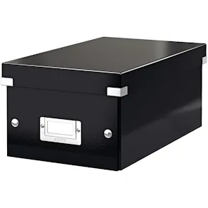Förvaringslåda DVD Click & Store Svart, 206x147x352mm