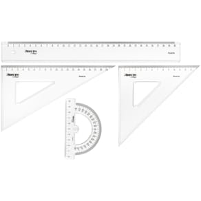Zeichengarnitur Aristo College, 4-teilig, glasklar