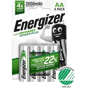 Batteri Energizer Recharge AA, 4/fp