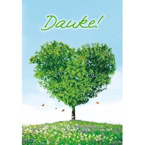 Dankeskarte KOMMA³, bunt, mit Umschlag