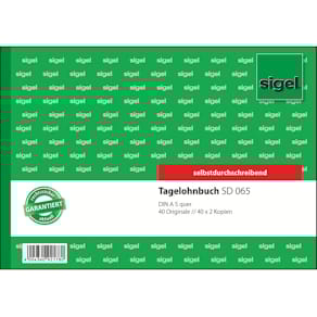 Tagelohnbuch Sigel A5/3x40BL
