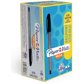 Bläckkulpenna PAPERMATE InkJoy 100 Cap Fine Svart, 0.8mm, 50st