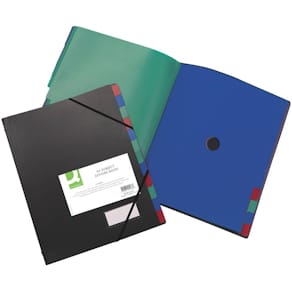 Ordnungsmappe Q-CONNECT, 12-teilig, schwarz