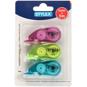 Korrekturroller STYLEX, 3 Stück, 5 mm x 5 m