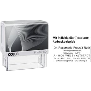 Stempelautomat COLOP Printer 50 mit Stempelplatte