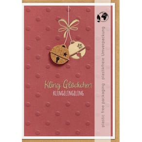 Weihnachtskarte PERLEBERG Moments Collection, Glocke, bunt, mit U