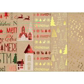 Weihnachts-Packpapier BRAUN + COMPANY Kraft & Shine, 1,5 m x 70