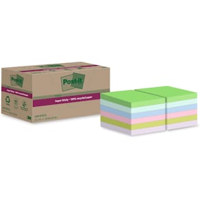 Notitieblok Post-it Super Sticky Recycled, 70 vel, ft 47,6 x 47,6