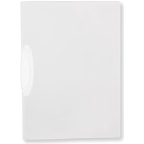 Klämmapp A4 Transparent Vit, med plast clips 