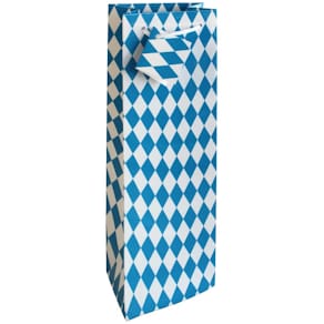 Flaschentragetasche Bayernraute, blau/weiß, 12 x 37 x 8 cm