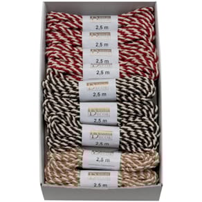 Zierkordel GOLDINA, sortiert, 3 mm x 2,5 m, 3 Farben