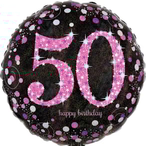 Folienballon Amscan Happy Birthday 50, pink