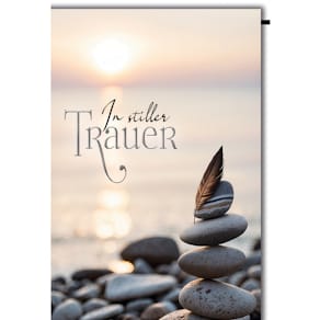 Trauerkarte, geprägt, schwarz/weiß, mit Umschlag