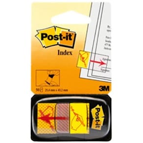 Post-It Index Skriv här, avtagbar, 50/fp