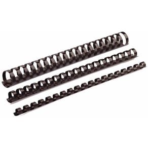 Spiralrygge Fellowes 21 ringe plast 10 mm sort 55 ark 100 stk