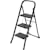 Trapladder Brasq SL300, metaal, zwart, 3 treden