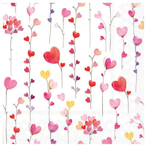 Motivserviette Ambiente Herzen Girlande, 25 x 25 cm