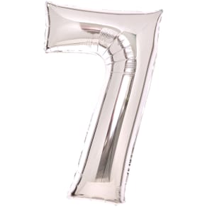 Folienballon Amscan Zahl 7, silber