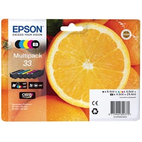 Inktcartridge Epson 33, 200-300 pagina's, OEM C13T33374011, 5-kle
