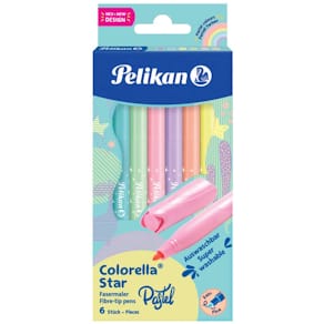 Fasermaler Pelikan Colorella Star, 6 St., Pastell