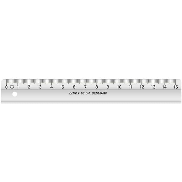 Linjal LINEX  mm inndelt 15cm