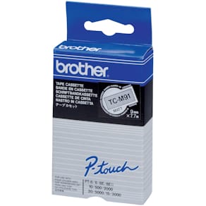 Schriftband Brother, 9 mm x 7,7 m, schwarz auf transparent