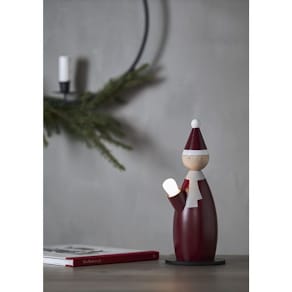Elljusstake Tomte 1 ljus trä