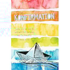 Konfirmationskarte SKORPION, bunt, 11,5 x 17 cm, mit Umschlag