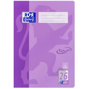 Schulheft Oxford Touch A4, 16 Blatt, L26 kariert, flieder
