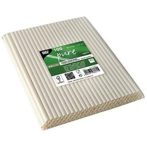 Sugrör PURE papp böjbar 20cm vit 100/fp