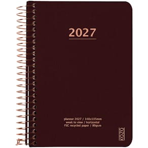 KOZO Kalender 2027 A6 Vecka per uppslag Coffee