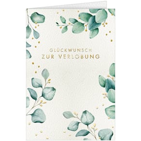 Grußkarte Verlobung, geprägt, 11,5x17cm, mit Umschlag