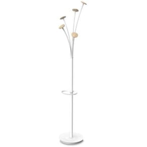 Stumtjener ALBA 5 kroker 187cm hvit/tre