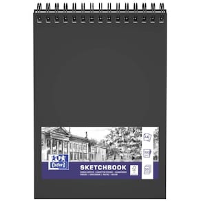 Skitsebog Oxford A4, sort, pakke à 5