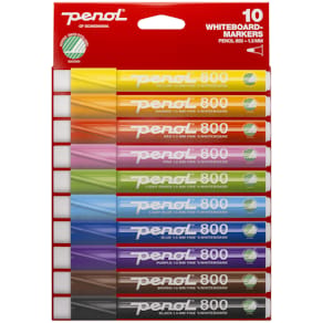 Whiteboardmarker Penol 800 assorteret, tør-slet, 10 stk