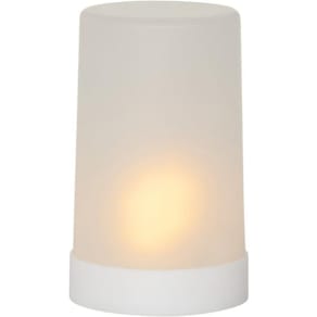 Blockljus STAR T LED Flame 14,5cm vit