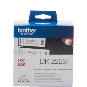 Etikett BROTHER DK22251 62mm svart/röd