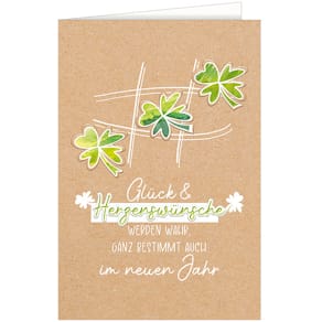 Neujahrskarte Noname TikTakToe, geprägt, bunt, mit Umschlag, 11,5